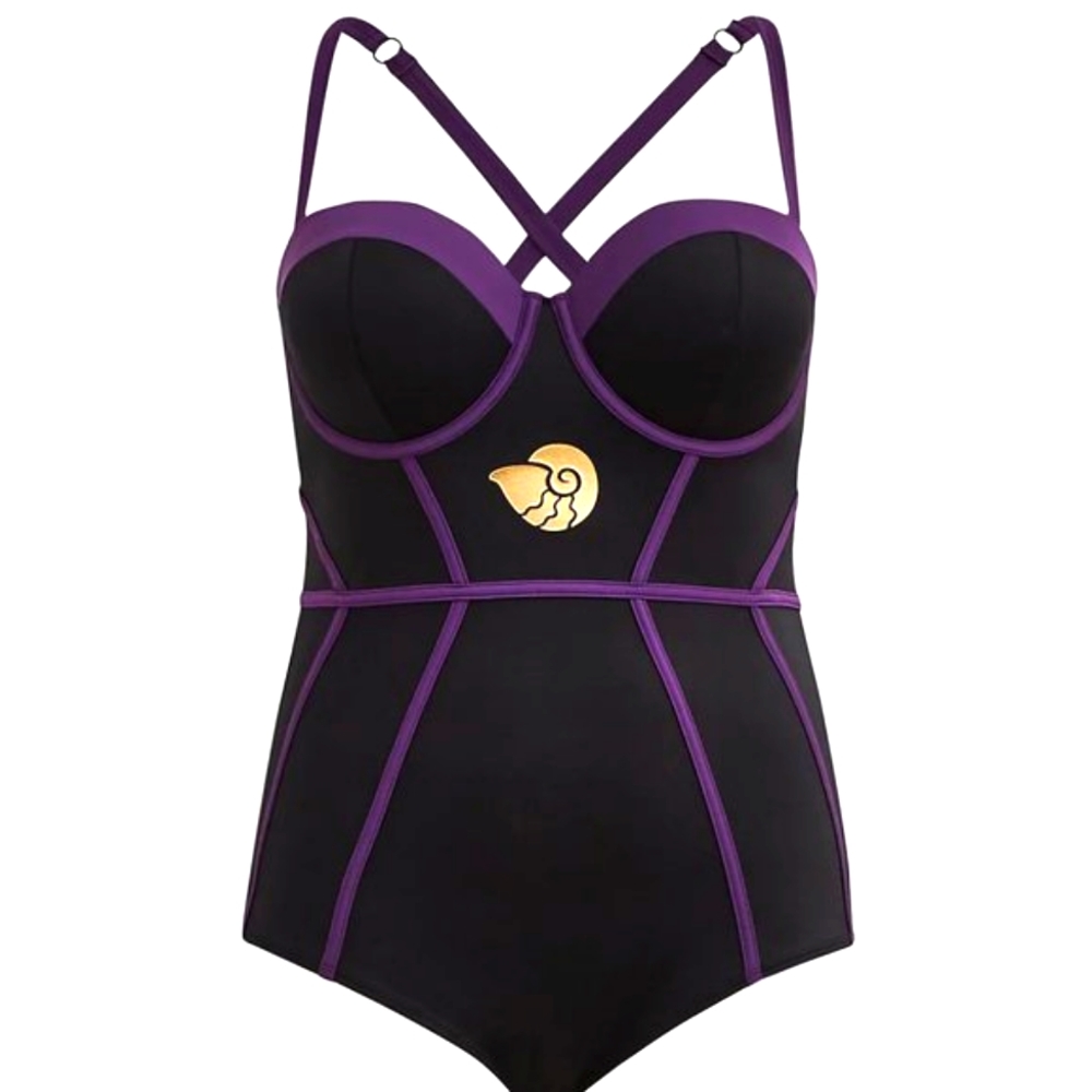 ❤️NWT TORRID SWIMSUIT DISNEY LITTLE MERMAID ONEPIECE URSULA - PLUS SIZE - Picture 4 of 13